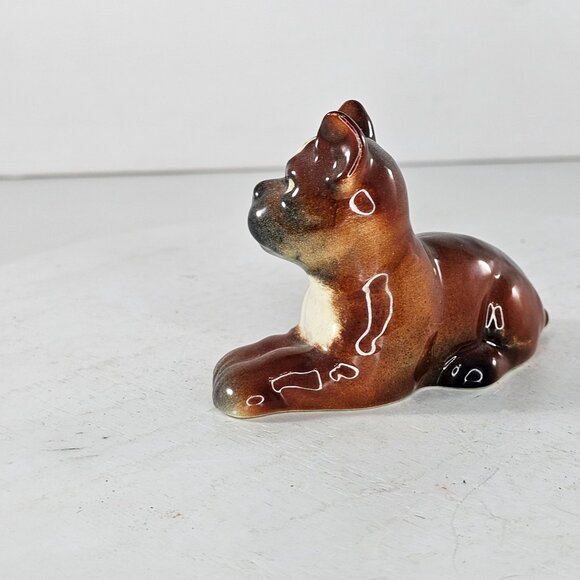 Vintage Goebel West Germany Boxer Puppy Dog Figurine Lying Down CH567 - Picture 3 of 10